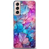 Phoenix Cep HD Baskılı Kılıf + SERAMİK TAM KAPLAYAN EKRAN KORUYUCU 325 Beyaz - Gold Samsung Galaxy S21 FE ile uyumlu