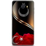 Phoenix Cep HD Baskılı Kılıf + SERAMİK TAM KAPLAYAN EKRAN KORUYUCU 33 Siyah - Fuşya Samsung Galaxy C9 Pro ile uyumlu