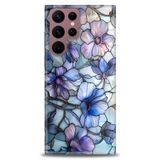 Phoenix Cep HD Baskılı Kılıf + SERAMİK TAM KAPLAYAN EKRAN KORUYUCU 333 Beyaz - Koyu Mor Samsung Galaxy S22 Ultra ile uyumlu