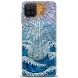 Phoenix Cep HD Baskılı Kılıf + SERAMİK TAM KAPLAYAN EKRAN KORUYUCU 336 Beyaz - Mavi Samsung Galaxy M12 ile uyumlu