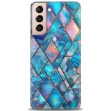 Phoenix Cep HD Baskılı Kılıf + SERAMİK TAM KAPLAYAN EKRAN KORUYUCU 338 Beyaz - Mor - Siyah Samsung Galaxy S21 FE ile uyumlu