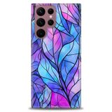 Phoenix Cep HD Baskılı Kılıf + SERAMİK TAM KAPLAYAN EKRAN KORUYUCU 340 Beyaz - Mor Samsung Galaxy S22 Ultra ile uyumlu