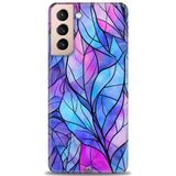 Phoenix Cep HD Baskılı Kılıf + SERAMİK TAM KAPLAYAN EKRAN KORUYUCU 340 Beyaz - Sarı Samsung Galaxy S21 FE ile uyumlu