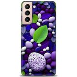 Phoenix Cep HD Baskılı Kılıf + SERAMİK TAM KAPLAYAN EKRAN KORUYUCU 341 Beyaz - Siyah Samsung Galaxy S21 FE ile uyumlu