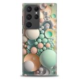 Phoenix Cep HD Baskılı Kılıf + SERAMİK TAM KAPLAYAN EKRAN KORUYUCU 347 Beyaz - Mavi - Altın Samsung Galaxy S23 Ultra ile uyumlu