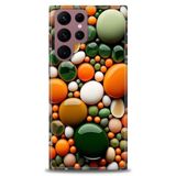 Phoenix Cep HD Baskılı Kılıf + SERAMİK TAM KAPLAYAN EKRAN KORUYUCU 348 Beyaz - Turuncu Samsung Galaxy S22 Ultra ile uyumlu