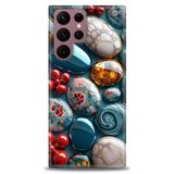 Phoenix Cep HD Baskılı Kılıf + SERAMİK TAM KAPLAYAN EKRAN KORUYUCU 349 Beyaz - Yeşil Samsung Galaxy S22 Ultra ile uyumlu