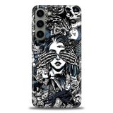 Phoenix Cep HD Baskılı Kılıf + SERAMİK TAM KAPLAYAN EKRAN KORUYUCU 352 Beyaz - Koyu Mor Samsung Galaxy S23 Plus ile uyumlu
