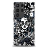 Phoenix Cep HD Baskılı Kılıf + SERAMİK TAM KAPLAYAN EKRAN KORUYUCU 352 Beyaz - Sarı Samsung Galaxy S23 Ultra ile uyumlu