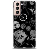 Phoenix Cep HD Baskılı Kılıf + SERAMİK TAM KAPLAYAN EKRAN KORUYUCU 354 Siyah Samsung Galaxy S21 FE ile uyumlu