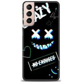 Phoenix Cep HD Baskılı Kılıf + SERAMİK TAM KAPLAYAN EKRAN KORUYUCU 356 Siyah - Açık Kırmızı Samsung Galaxy S21 FE ile uyumlu