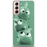 Phoenix Cep HD Baskılı Kılıf + SERAMİK TAM KAPLAYAN EKRAN KORUYUCU 367 Siyah - Gül Samsung Galaxy S21 FE ile uyumlu