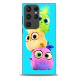 Phoenix Cep HD Baskılı Kılıf + SERAMİK TAM KAPLAYAN EKRAN KORUYUCU 369 Siyah - Açık Mavi Samsung Galaxy S23 Ultra ile uyumlu