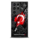 Phoenix Cep HD Baskılı Kılıf + SERAMİK TAM KAPLAYAN EKRAN KORUYUCU 37 Siyah - Gümüş Samsung Galaxy S23 Ultra ile uyumlu