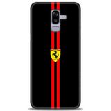 Phoenix Cep HD Baskılı Kılıf + SERAMİK TAM KAPLAYAN EKRAN KORUYUCU 380 Siyah - Gümüş Samsung Galaxy J8 ile uyumlu