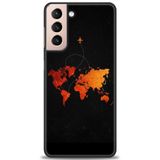 Phoenix Cep HD Baskılı Kılıf + SERAMİK TAM KAPLAYAN EKRAN KORUYUCU 384 Beyaz - Mavi - Altın Samsung Galaxy S21 FE ile uyumlu