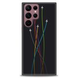 Phoenix Cep HD Baskılı Kılıf + SERAMİK TAM KAPLAYAN EKRAN KORUYUCU 385 Beyaz - Lacivert Samsung Galaxy S22 Ultra ile uyumlu