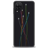 Phoenix Cep HD Baskılı Kılıf + SERAMİK TAM KAPLAYAN EKRAN KORUYUCU 385 Beyaz - Mavi Samsung Galaxy M12 ile uyumlu