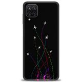 Phoenix Cep HD Baskılı Kılıf + SERAMİK TAM KAPLAYAN EKRAN KORUYUCU 388 Beyaz - Mor Samsung Galaxy M12 ile uyumlu