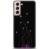 Phoenix Cep HD Baskılı Kılıf + SERAMİK TAM KAPLAYAN EKRAN KORUYUCU 388 Beyaz - Pembe Samsung Galaxy S21 FE ile uyumlu