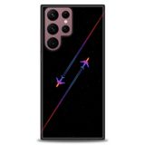Phoenix Cep HD Baskılı Kılıf + SERAMİK TAM KAPLAYAN EKRAN KORUYUCU 390 Beyaz - Mor - Siyah Samsung Galaxy S22 Ultra ile uyumlu