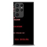 Phoenix Cep HD Baskılı Kılıf + SERAMİK TAM KAPLAYAN EKRAN KORUYUCU 391 Beyaz - Koyu Mor Samsung Galaxy S23 Ultra ile uyumlu