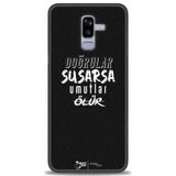 Phoenix Cep HD Baskılı Kılıf + SERAMİK TAM KAPLAYAN EKRAN KORUYUCU 395 Beyaz - Mavi Samsung Galaxy J8 ile uyumlu