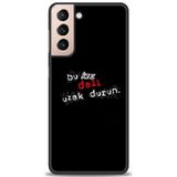 Phoenix Cep HD Baskılı Kılıf + SERAMİK TAM KAPLAYAN EKRAN KORUYUCU 398 Beyaz Desenli Samsung Galaxy S21 FE ile uyumlu