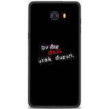 Phoenix Cep HD Baskılı Kılıf + SERAMİK TAM KAPLAYAN EKRAN KORUYUCU 398 Beyaz - Mavi - Siyah Samsung Galaxy C9 Pro ile uyumlu