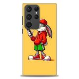 Phoenix Cep HD Baskılı Kılıf + SERAMİK TAM KAPLAYAN EKRAN KORUYUCU 401 Beyaz - Sarı Samsung Galaxy S23 Ultra ile uyumlu