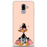 Phoenix Cep HD Baskılı Kılıf + SERAMİK TAM KAPLAYAN EKRAN KORUYUCU 405 Beyaz - Turkuaz - Fuşya Samsung Galaxy J8 ile uyumlu