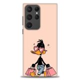 Phoenix Cep HD Baskılı Kılıf + SERAMİK TAM KAPLAYAN EKRAN KORUYUCU 405 Beyaz - Turkuaz - Fuşya Samsung Galaxy S23 Ultra ile uyumlu