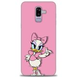 Phoenix Cep HD Baskılı Kılıf + SERAMİK TAM KAPLAYAN EKRAN KORUYUCU 406 Beyaz - Turuncu Samsung Galaxy J8 ile uyumlu