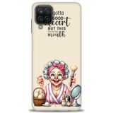 Phoenix Cep HD Baskılı Kılıf + SERAMİK TAM KAPLAYAN EKRAN KORUYUCU 41 Beyaz - Lacivert Samsung Galaxy M12 ile uyumlu