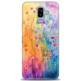 Phoenix Cep HD Baskılı Kılıf + SERAMİK TAM KAPLAYAN EKRAN KORUYUCU 413 Beyaz Puantiye Samsung Galaxy J8 ile uyumlu