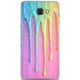 Phoenix Cep HD Baskılı Kılıf + SERAMİK TAM KAPLAYAN EKRAN KORUYUCU 414 Beyaz Puantiye Samsung Galaxy C9 Pro ile uyumlu