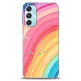 Phoenix Cep HD Baskılı Kılıf + SERAMİK TAM KAPLAYAN EKRAN KORUYUCU 415 Beyaz Çicek Desenli Samsung Galaxy M34 5G ile uyumlu