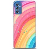 Phoenix Cep HD Baskılı Kılıf + SERAMİK TAM KAPLAYAN EKRAN KORUYUCU 415 Beyaz Çicek Desenli Samsung Galaxy M52 5G ile uyumlu
