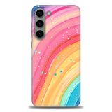 Phoenix Cep HD Baskılı Kılıf + SERAMİK TAM KAPLAYAN EKRAN KORUYUCU 415 Beyaz - Turkuaz - Fuşya Samsung Galaxy S23 Plus ile uyumlu