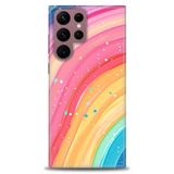 Phoenix Cep HD Baskılı Kılıf + SERAMİK TAM KAPLAYAN EKRAN KORUYUCU 415 Siyah - Fuşya Samsung Galaxy S22 Ultra ile uyumlu