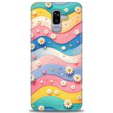 Phoenix Cep HD Baskılı Kılıf + SERAMİK TAM KAPLAYAN EKRAN KORUYUCU 418 Siyah - Açık Mavi Samsung Galaxy J8 ile uyumlu