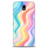 Phoenix Cep HD Baskılı Kılıf + SERAMİK TAM KAPLAYAN EKRAN KORUYUCU 424 Beyaz Çicek Desenli Samsung Galaxy J7 Pro ile uyumlu