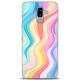 Phoenix Cep HD Baskılı Kılıf + SERAMİK TAM KAPLAYAN EKRAN KORUYUCU 424 Siyah - Fuşya Samsung Galaxy J8 ile uyumlu