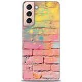 Phoenix Cep HD Baskılı Kılıf + SERAMİK TAM KAPLAYAN EKRAN KORUYUCU 432 Beyaz - Mavi Samsung Galaxy S21 FE ile uyumlu