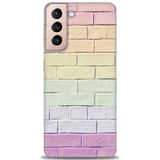 Phoenix Cep HD Baskılı Kılıf + SERAMİK TAM KAPLAYAN EKRAN KORUYUCU 434 Beyaz - Mavi - Siyah Samsung Galaxy S21 FE ile uyumlu