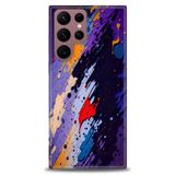 Phoenix Cep HD Baskılı Kılıf + SERAMİK TAM KAPLAYAN EKRAN KORUYUCU 436 Beyaz - Mavi - Altın Samsung Galaxy S22 Ultra ile uyumlu