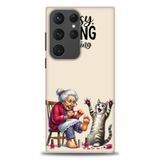 Phoenix Cep HD Baskılı Kılıf + SERAMİK TAM KAPLAYAN EKRAN KORUYUCU 44 Beyaz - Gri Samsung Galaxy S23 Ultra ile uyumlu