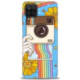 Phoenix Cep HD Baskılı Kılıf + SERAMİK TAM KAPLAYAN EKRAN KORUYUCU 444 Beyaz - Turkuaz - Fuşya Samsung Galaxy M12 ile uyumlu