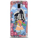 Phoenix Cep HD Baskılı Kılıf + SERAMİK TAM KAPLAYAN EKRAN KORUYUCU 447 Beyaz - Mor Samsung Galaxy J8 ile uyumlu