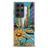 Phoenix Cep HD Baskılı Kılıf + SERAMİK TAM KAPLAYAN EKRAN KORUYUCU 449 Beyaz - Pembe Samsung Galaxy S23 Ultra ile uyumlu